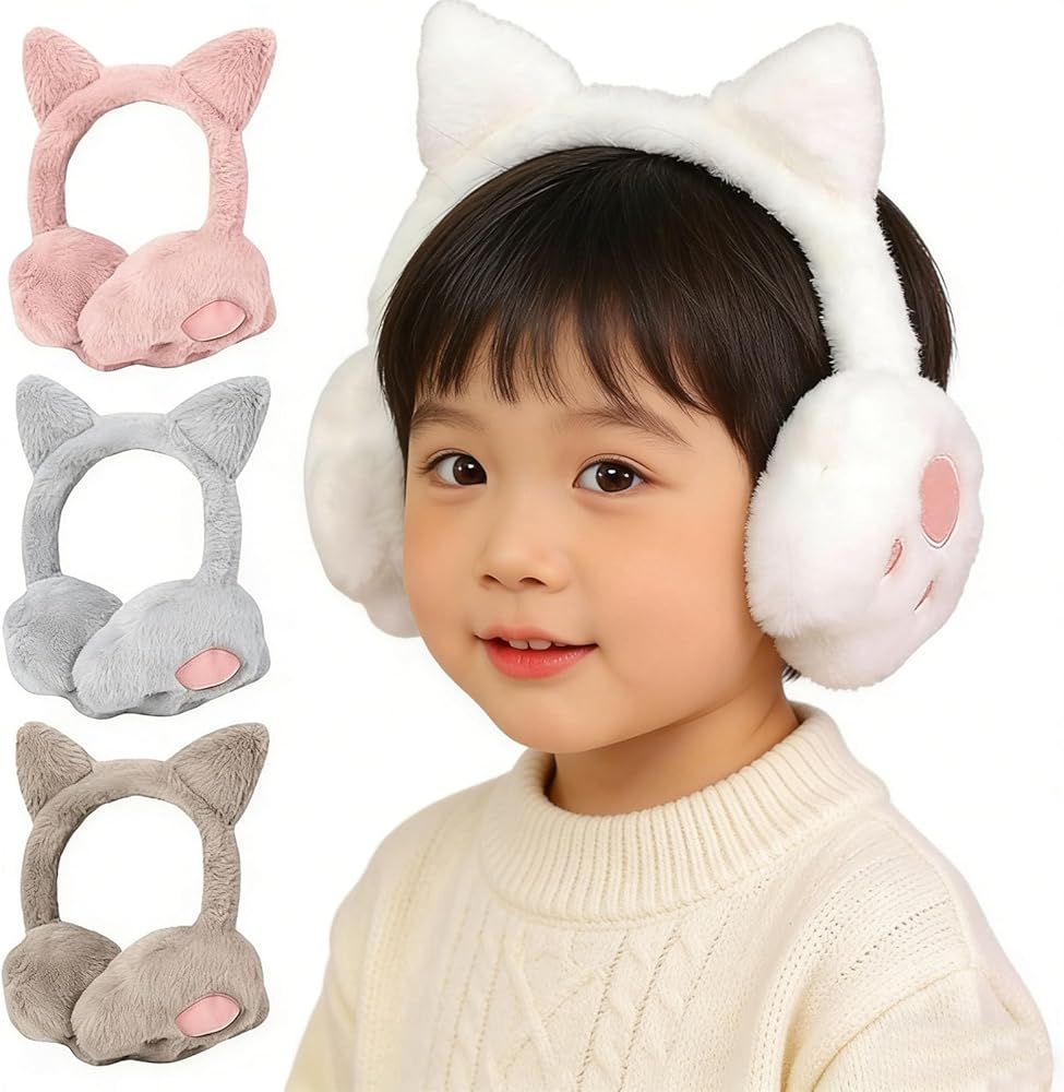 Amazon.co.jp: [ちか] キッズ 耳あて イヤーマフ 防寒 耳当て 猫の耳