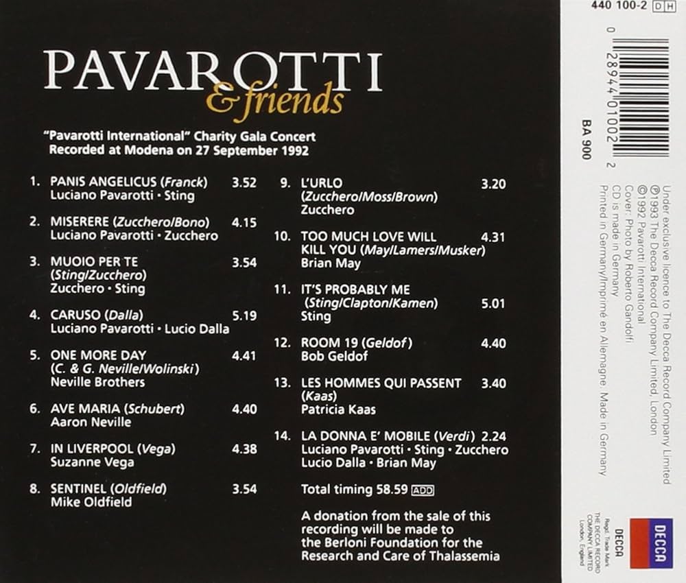 Luciano Pavarotti, Various Artists - Pavarotti & Friends: Charity