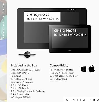 Wacom Cintiq Pro 24 Creative Pen and Touch Display – 4K Graphic