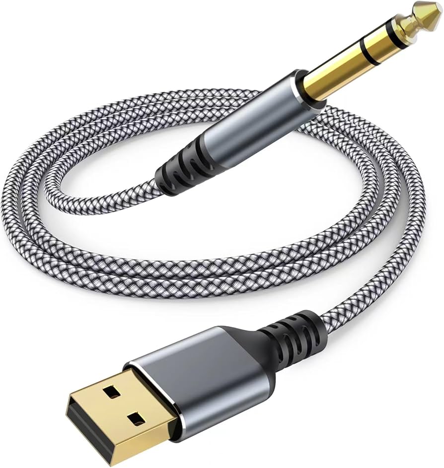 Amazon.co.jp: Pizucb USB to 6.35mm ステレオ標準プラグケーブル USB