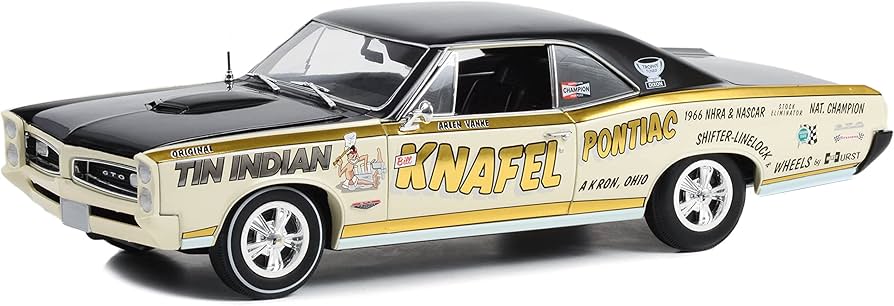 Amazon.com: 1966 Pontiac GTO Black & Cream w/Gold Stripes Tin