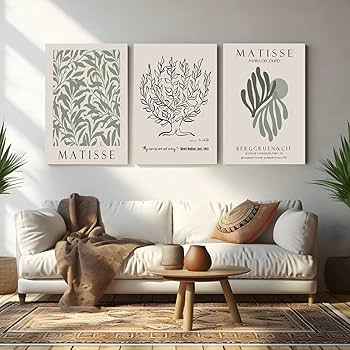 Amazon.co.jp: Aglcatie 抽象アンリ・マティス ウォールアート セージ