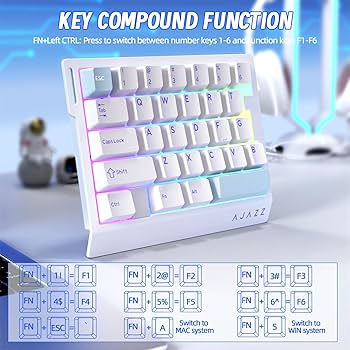 Amazon.com: A.JAZZ AK029 Wired 29 Keys One-Handed RGB Gaming