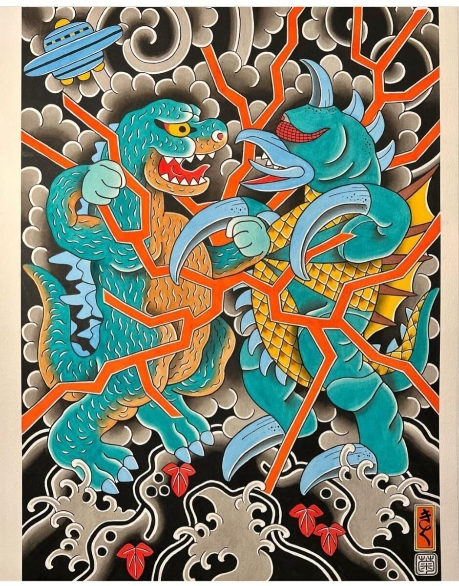 版画H×Sソフトビニールの怪獣展廣田彩玩所横