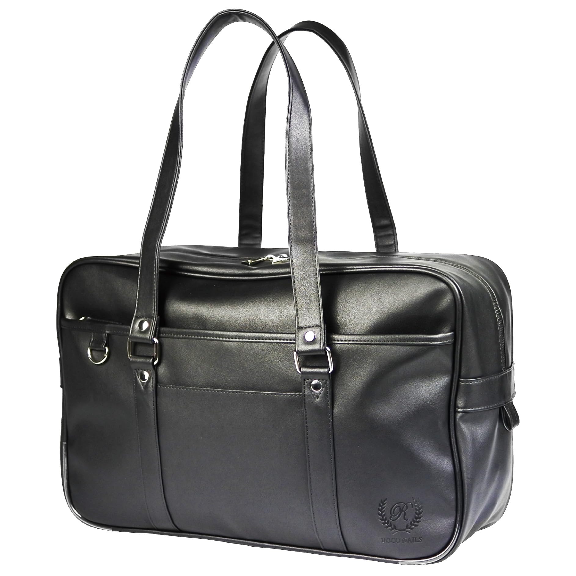 Amazon.co.jp: 【ROCO NAILS】スクールバッグ スクバ 合皮 ブラック 黒