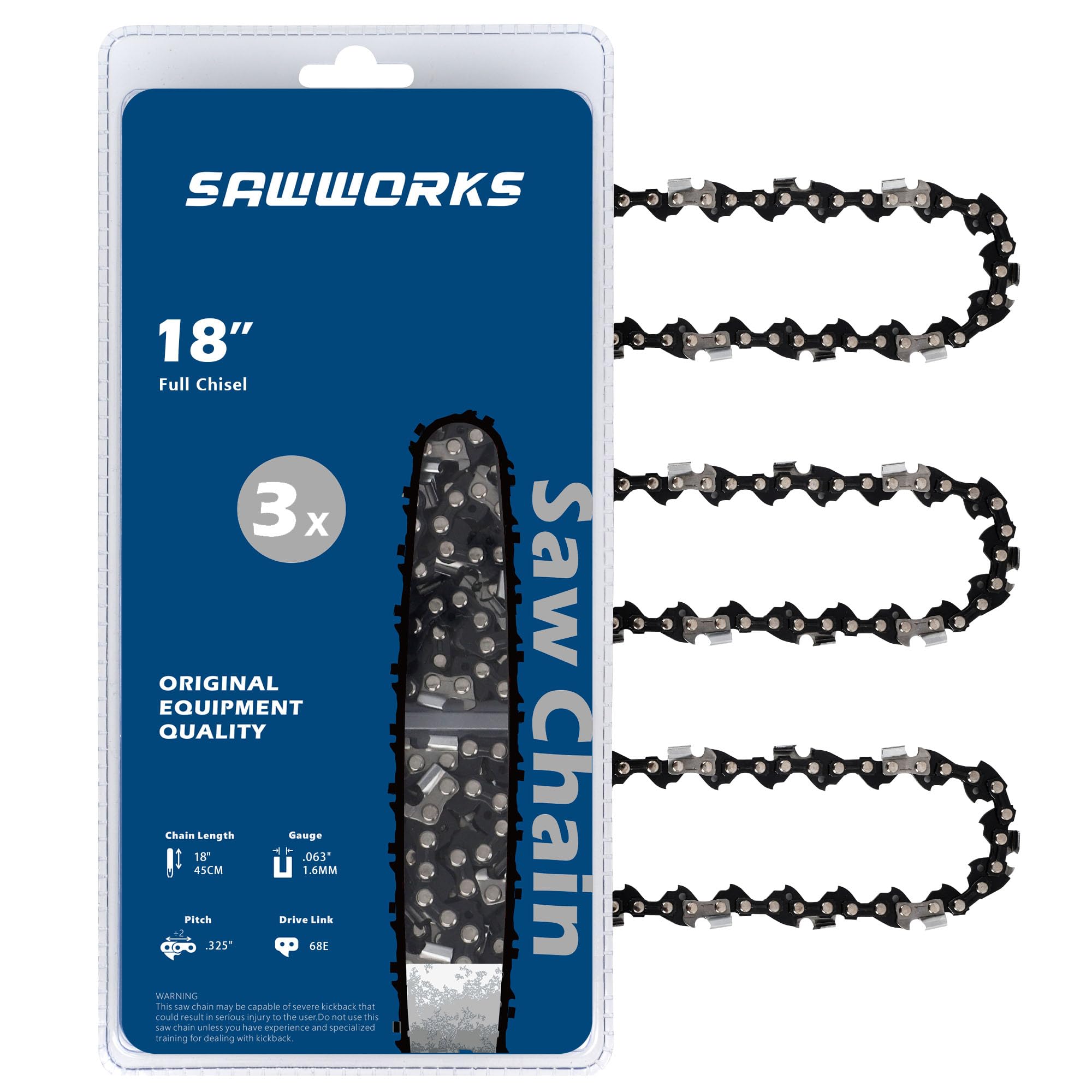 Amazon.com : SawWorks 3-pack Stihl Chainsaw Chain 18 Inch .325