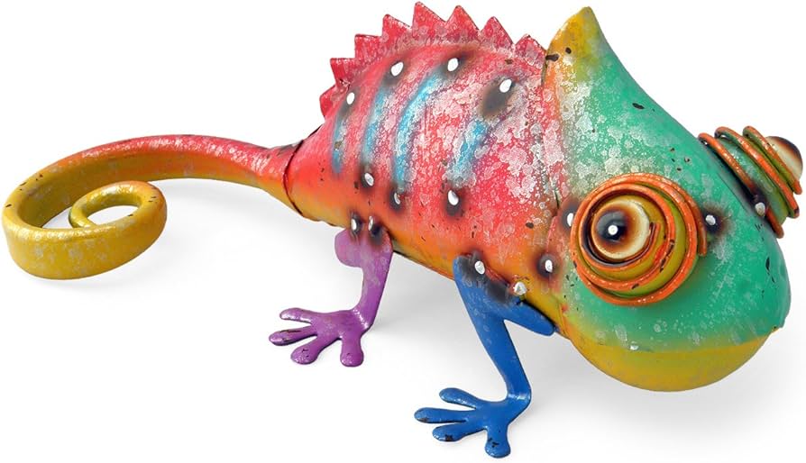 Amazon.co.jp: カメレオン 置物 オブジェ 飾り物(カラフル/普通サイズ