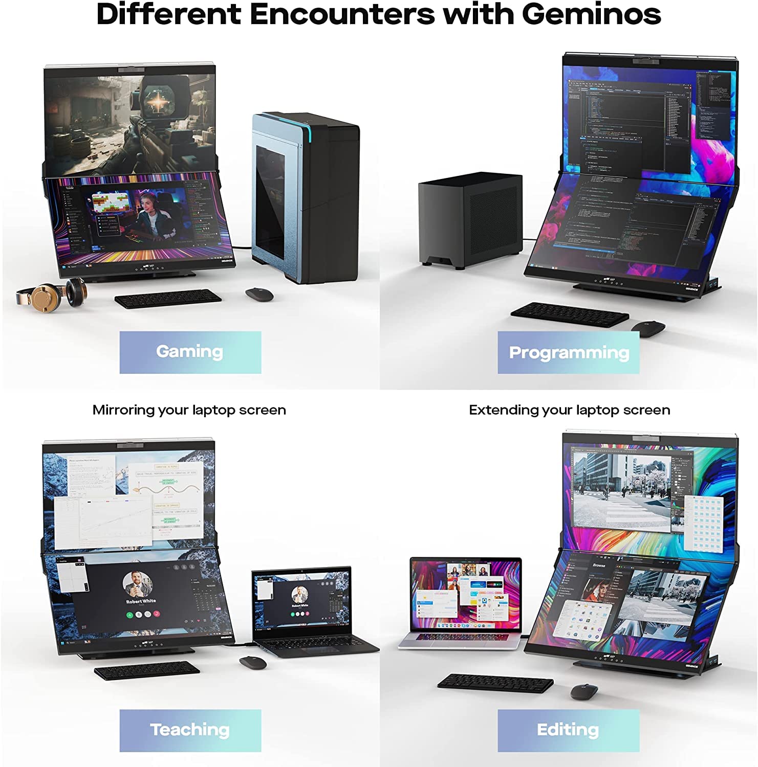 Amazon.co.jp: Mobile Pixels Geminos デュアル24インチスタック