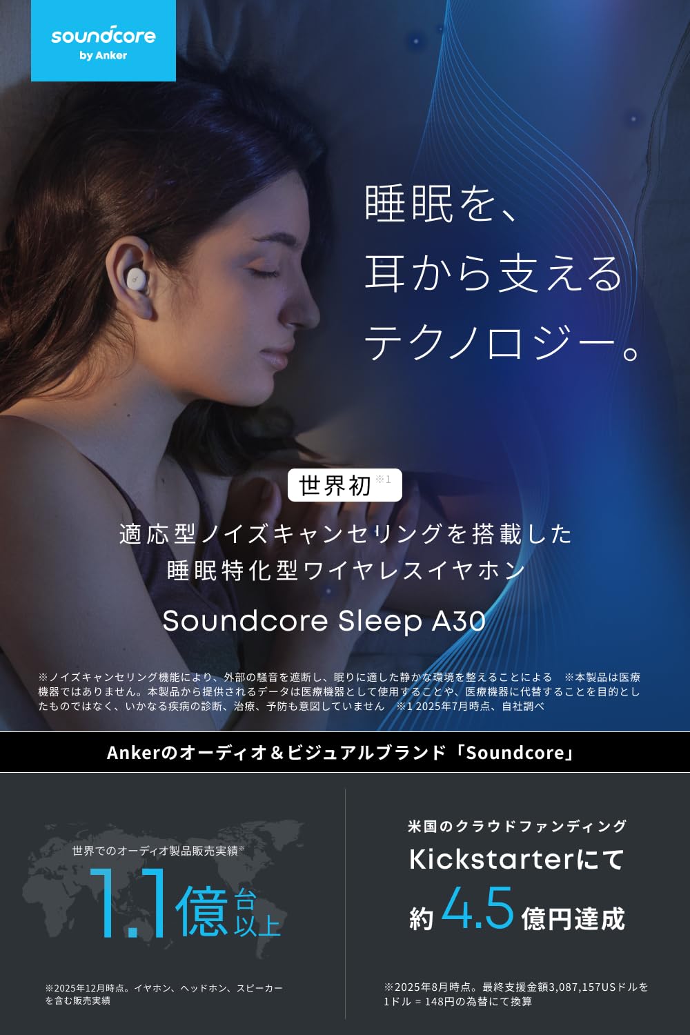 Amazon.co.jp: Anker Soundcore Sleep A30 （ワイヤレスイヤホン