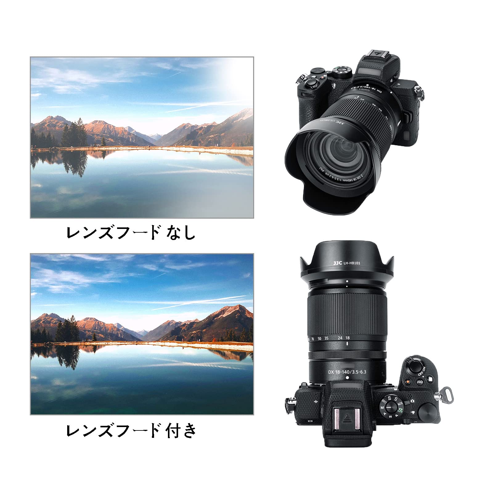Amazon | JJC 可逆式 HB-101 レンズフード Nikon Nikkor Z DX 18-140mm