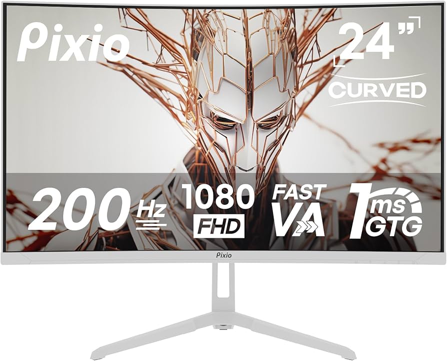 Amazon.com: Pixio PXC248 Wave White 24 inch 200Hz Refresh Rate FHD
