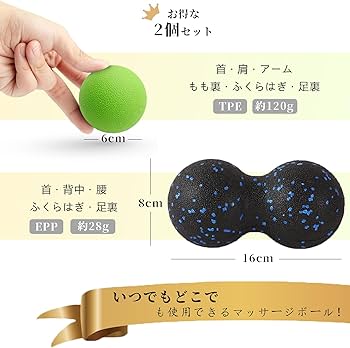 Amazon | YOAYAO マッサージボール 2個 ストレッチボール【柔道整復師