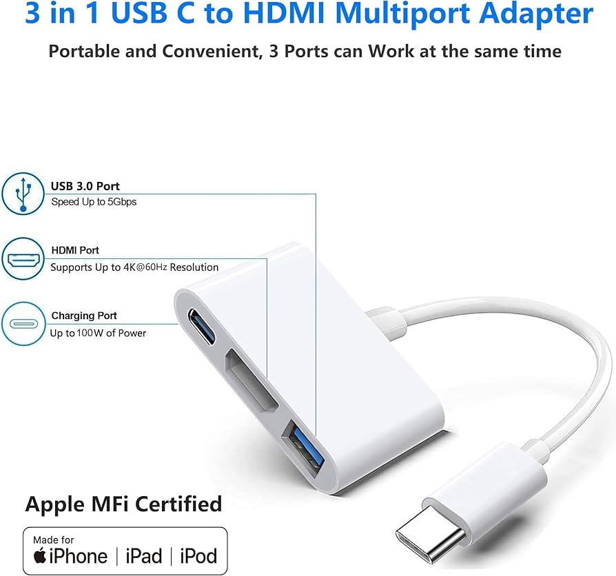 Amazon | USB-CデジタルAVマルチポートアダプター、Apple MFi認定