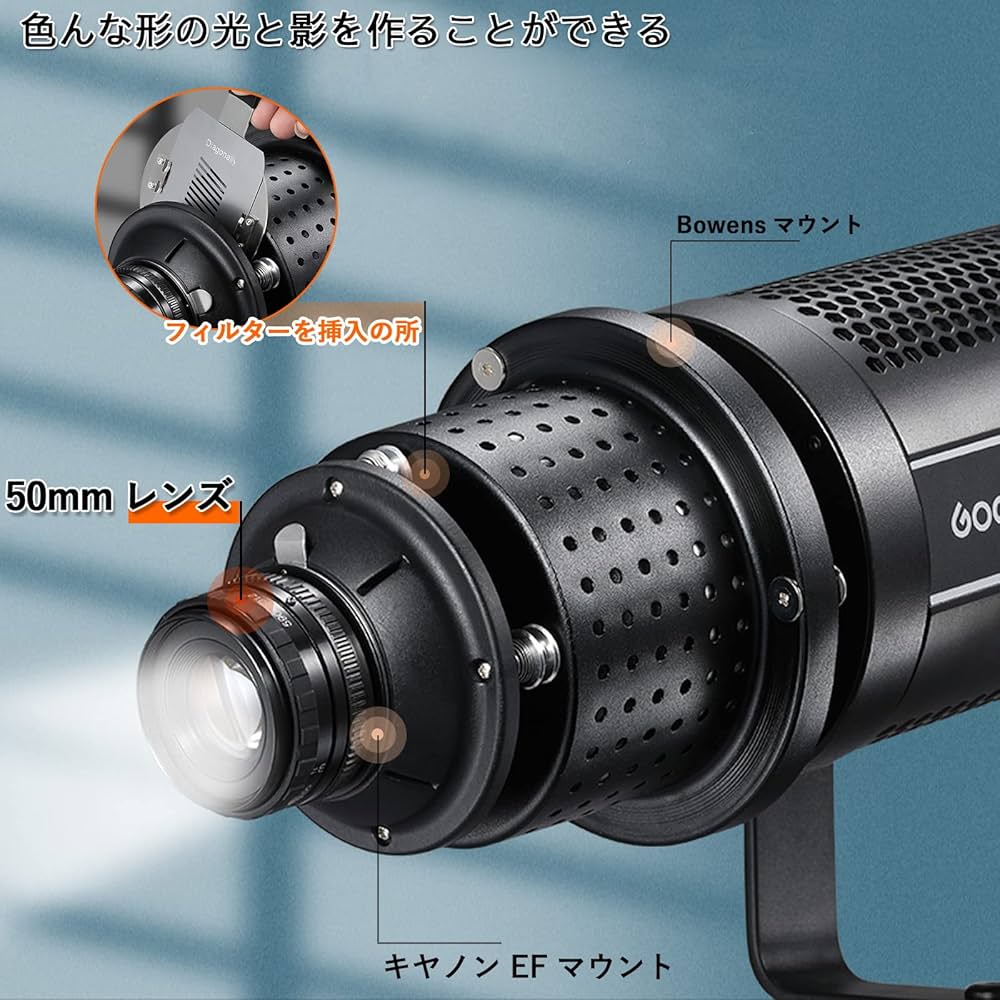 Amazon | SOONPHO コニカルスヌート 円錐型 光学スヌート 50mmレンズ