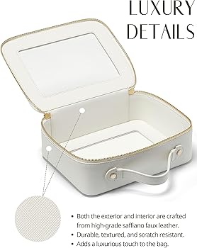 Amazon.com: Popvibe Clear Makeup Case White Toiletry Bag Travel