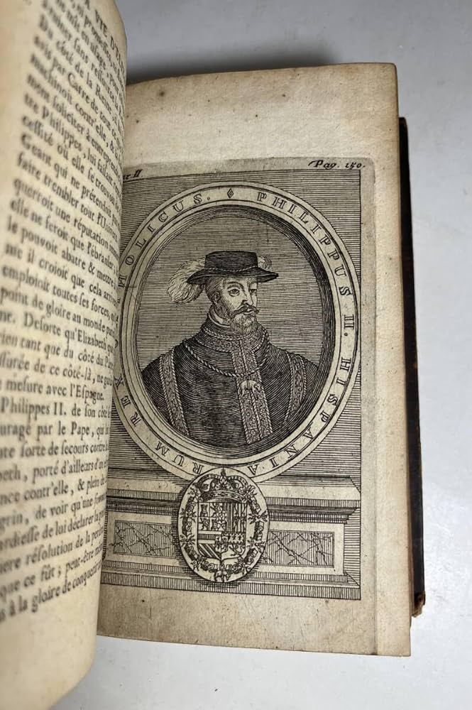 古本1696年出版「イギリス女王エリザベス一世の人生」第2巻フランス語