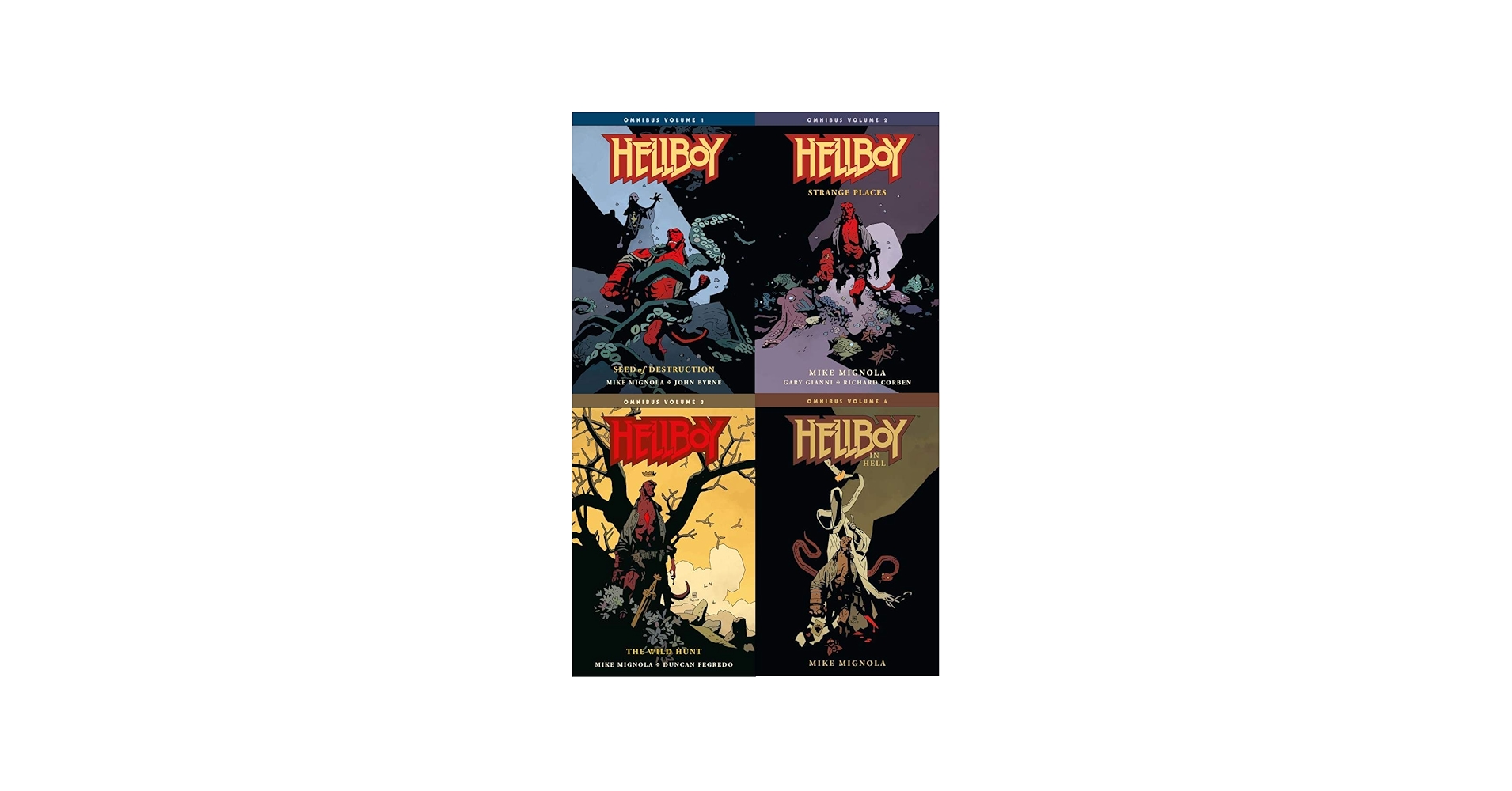 Hellboy Omnibus Series by Mike Mignola collection book set Vol 1-4