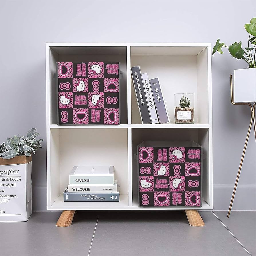 Amazon｜ハローキティ ヒョウ柄 収納ボックス 収納ケース 整理用