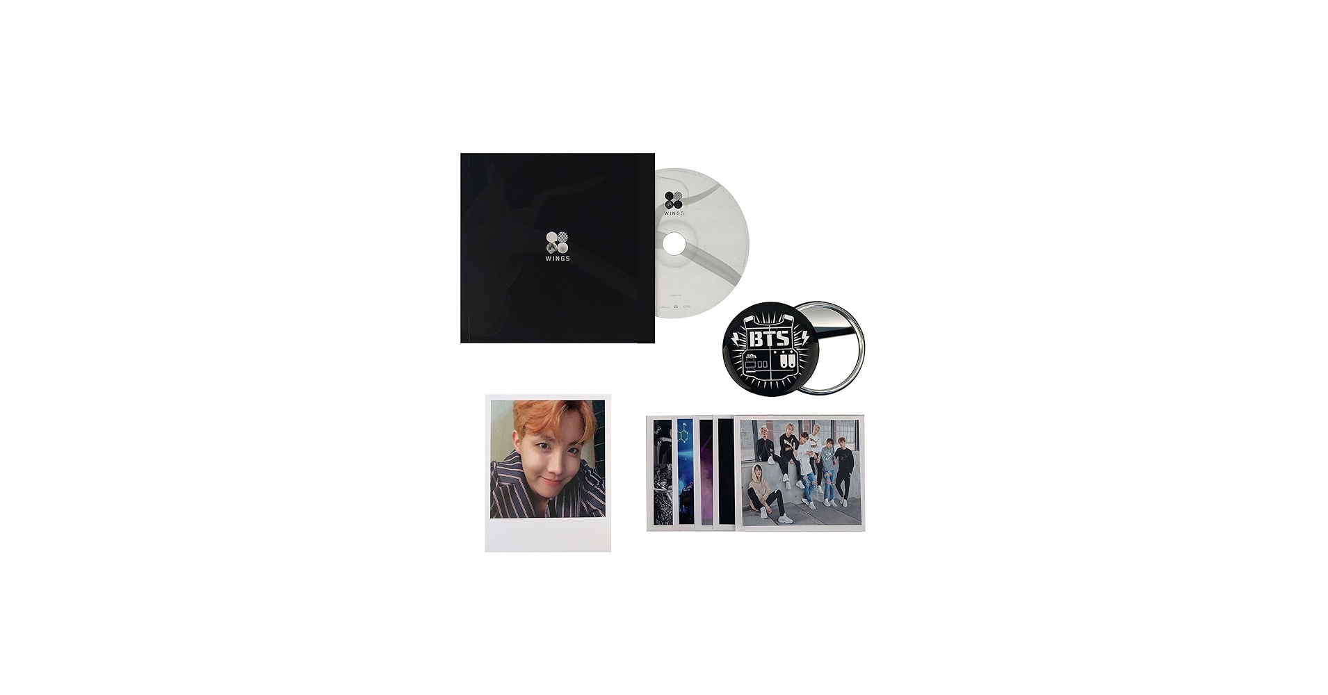 BTS 2nd Album - Wings [ W ver. ] CD + Photobook + Photocard + FREE