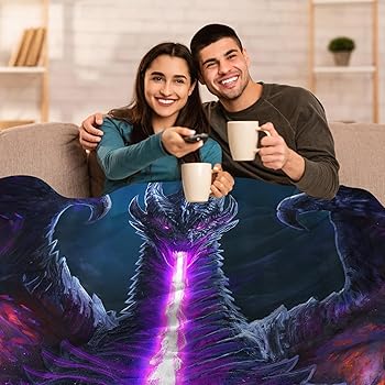 Amazon.com: SARA NELL Dragon Breath Throw Blanket, Purple Dragon