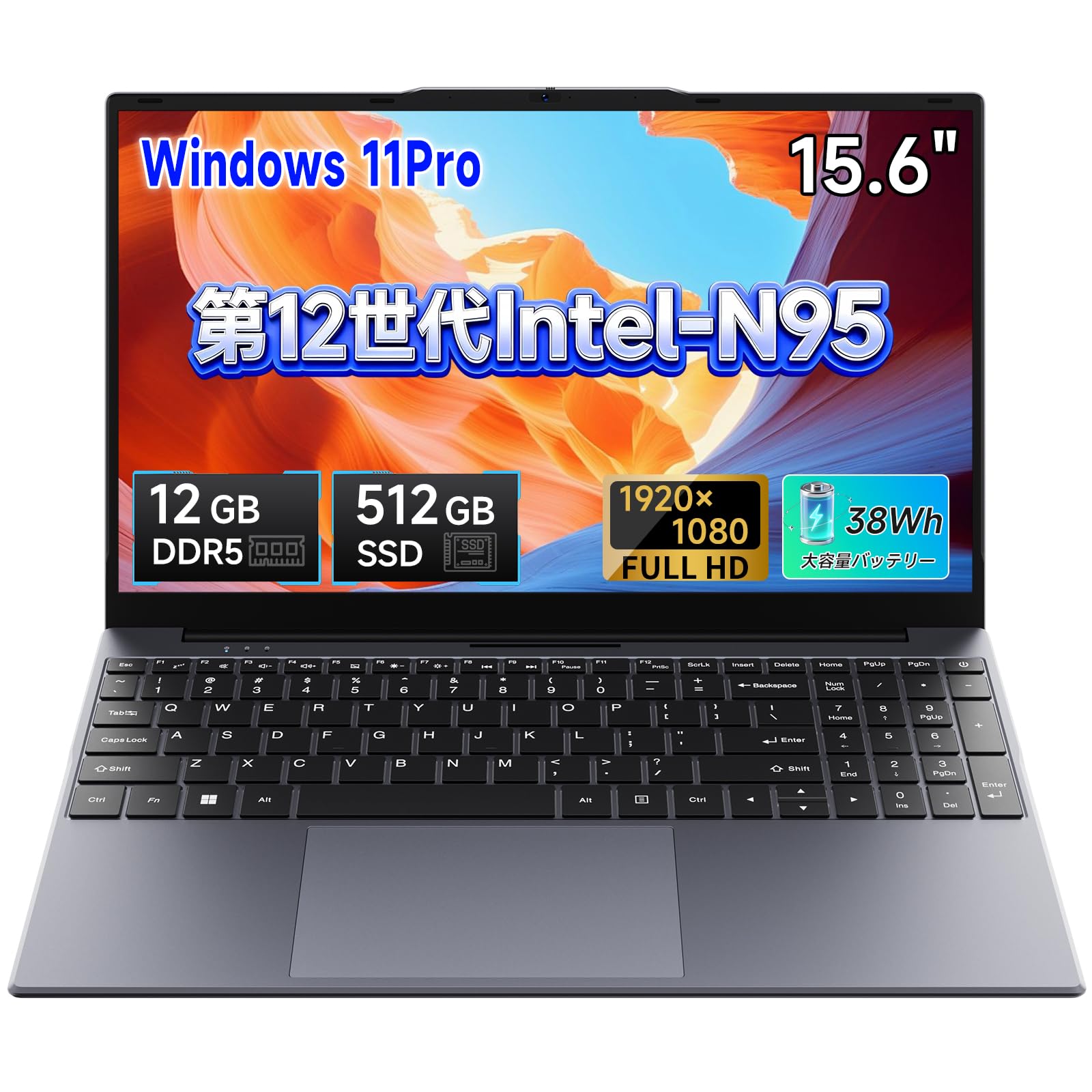 Amazon.co.jp: 2026最新ノートパソコン Intel-N95 最大3.4GHz 4コア4