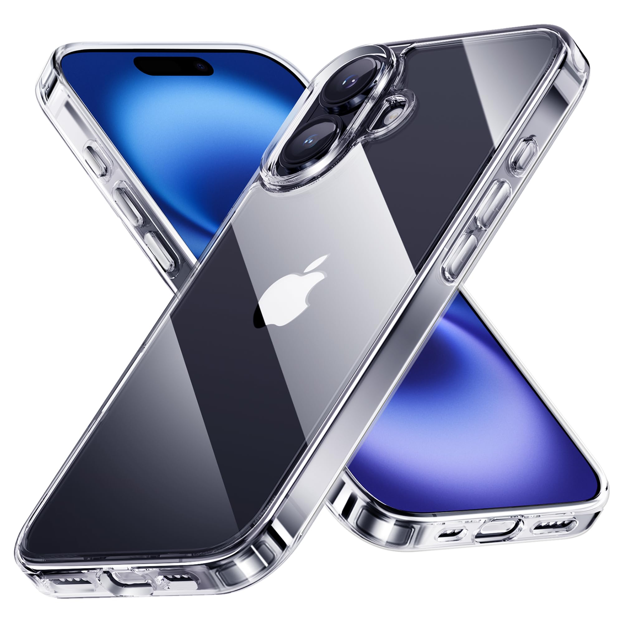 Amazon.co.jp: NIMASO iPhone 16 用 ケース クリア 背面 強化ガラス 9H