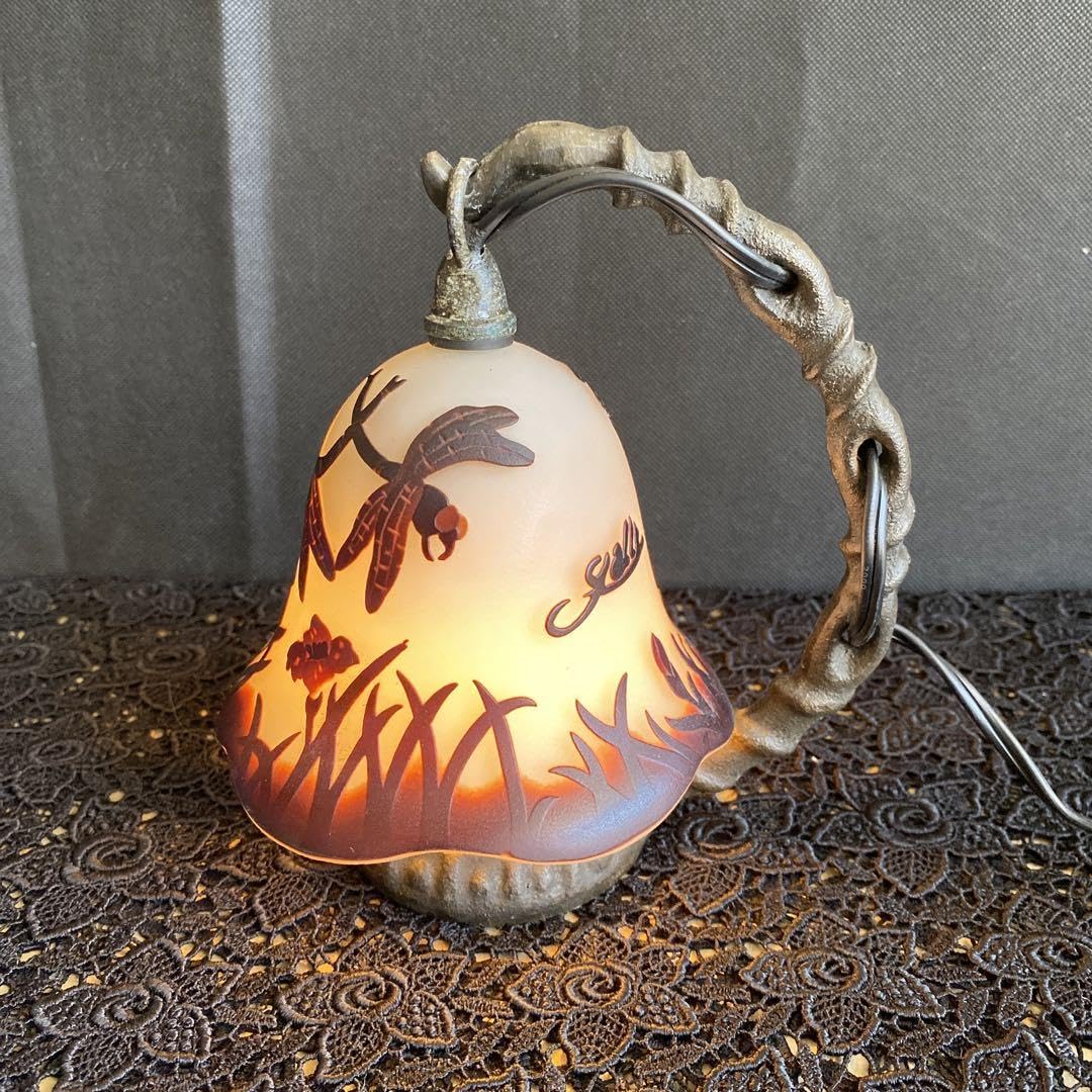 Amazon.co.jp: アンティーク調 エミールガレ風 吊りランプ トンボ柄