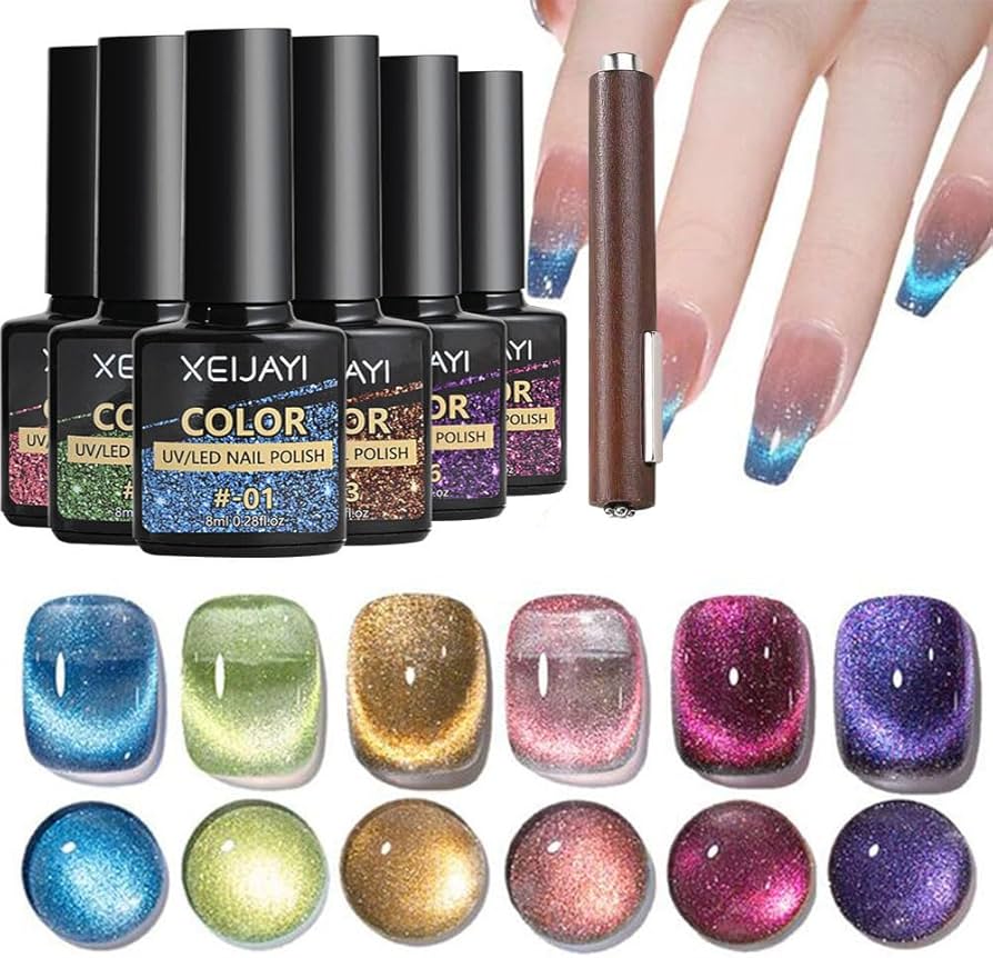 Amazon.co.jp: マグネットネイル 微粒子 ジェルネイルセット 6色 磁石