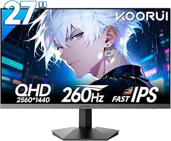 Amazon.co.jp: KOORUI ゲーミングモニター 27インチ WQHD 260Hz 1ms