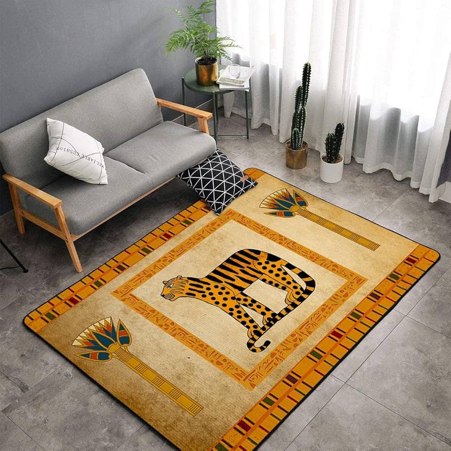 Amazon.com: Ancient Egypt Colorful Tiger Rug, Leopard Rug, Cheetah