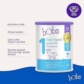 Bubs Goat Milk Infant Formula Stage 1, Baby 0-6 Months, Proudly