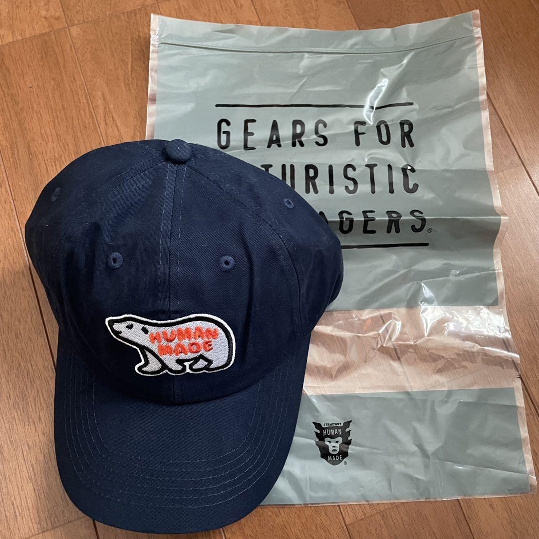 Amazon.co.jp: 品 ヒューマンメイド humanmade 紺色 熊 キャップ 帽子