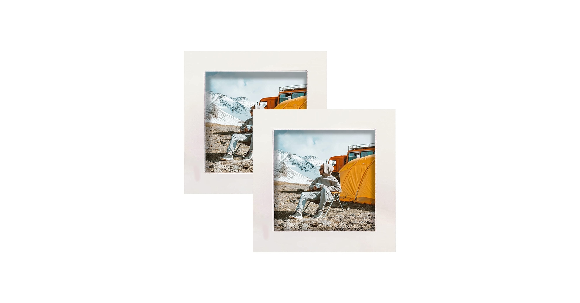 Amazon.com - LEKAIYA 4x4 White Picture Frames Set of 2, Square
