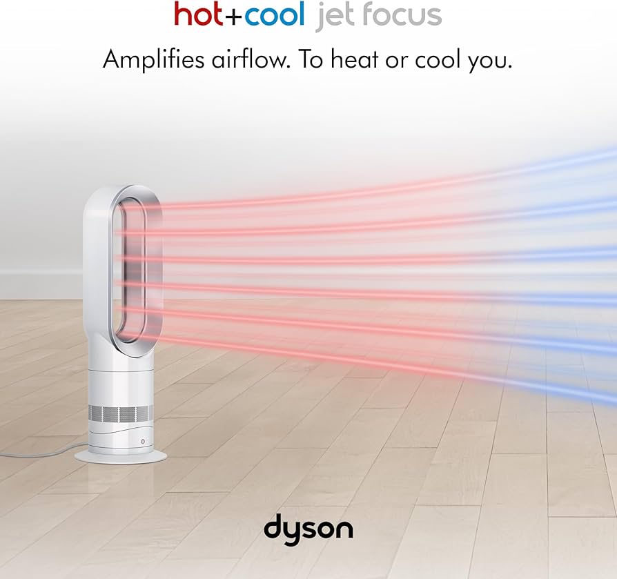 Dyson Hot+Cool Jet Focus AM09 Fan Heater 2-in-1, heats and cools