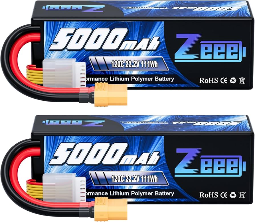 Amazon.com: Zeee 6S 5000mAh Lipo Battery 22.2V 120C Hard Case