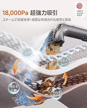 Amazon | uwant B400スチームクリーナー【100℃蒸気&60℃加熱&18000Pa超