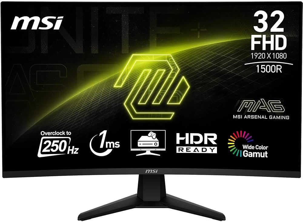 MSI MAG 32C6X 31.5'' 1ms 250Hz VA Curved Adaptive-Sync Full HD