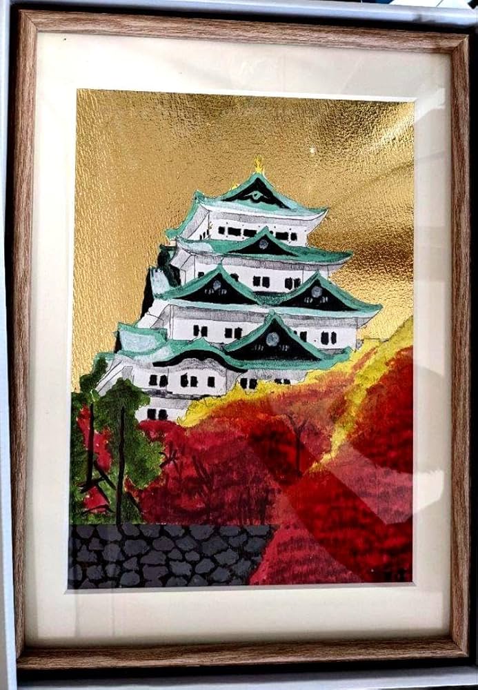 Amazon.co.jp: あり。超美名古屋城 金箔 アクリル画 N : Toys & Games