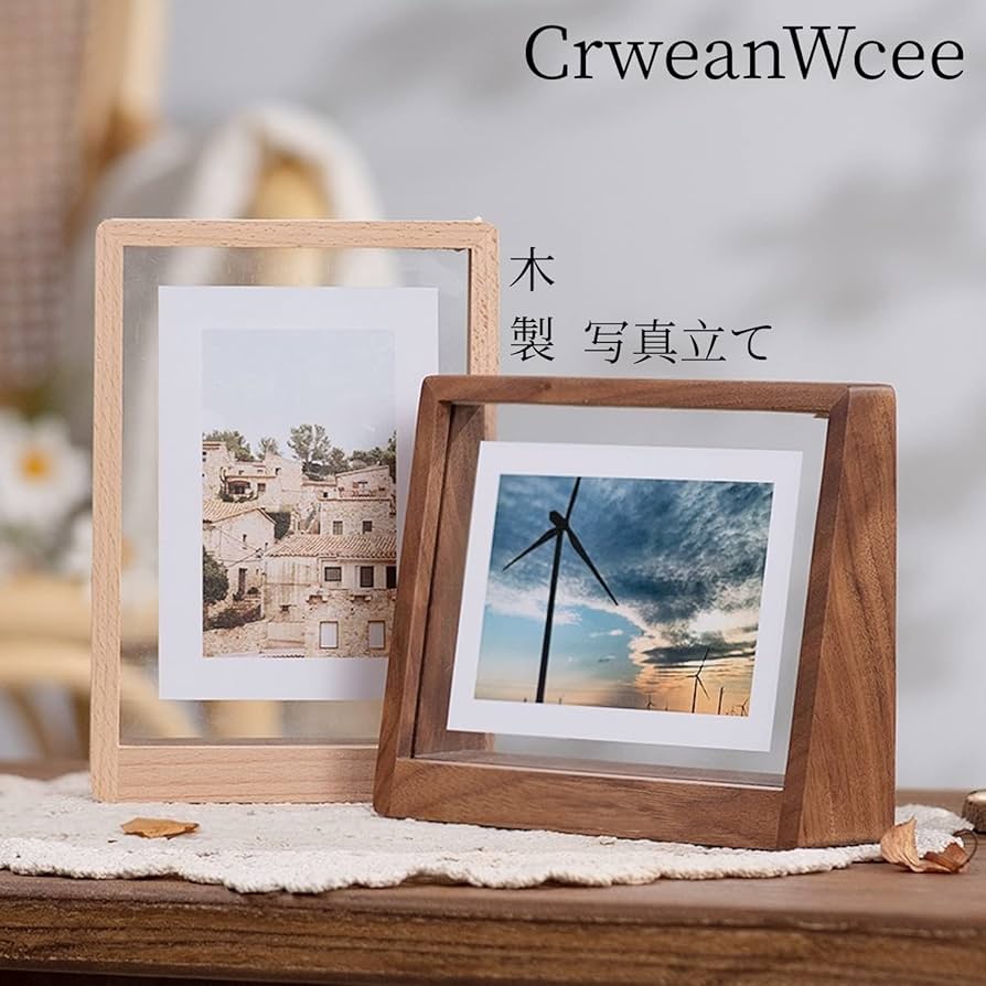Amazon.co.jp: CrweanWcee 写真立て アクリル 写真たて 木製 スタンド