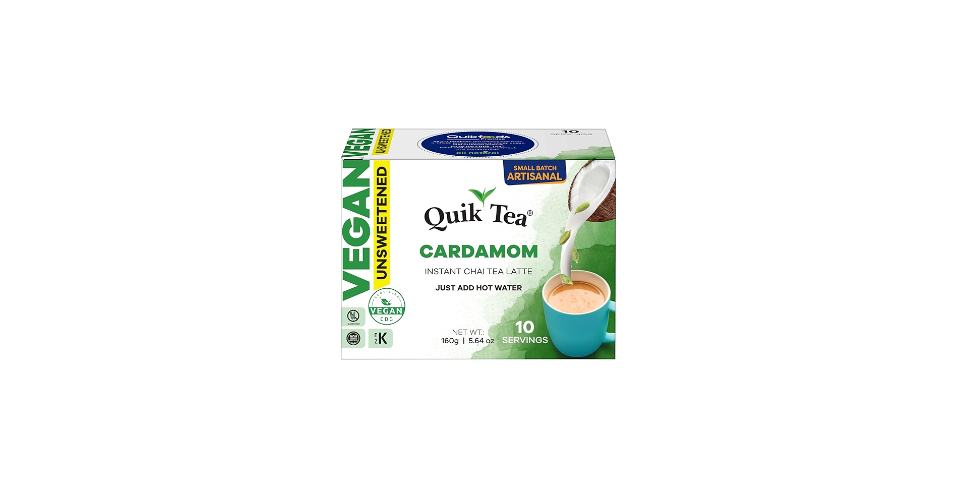 Amazon.com : QuikTea Vegan Cardamom Unsweetened Chai Tea Latte