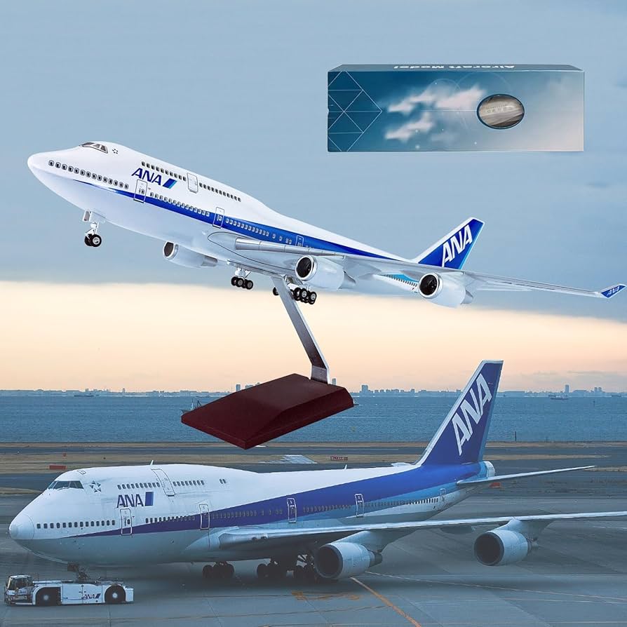 Amazon.co.jp: 18.5インチ 1:150スケール 飛行機モデル ANA B747-400