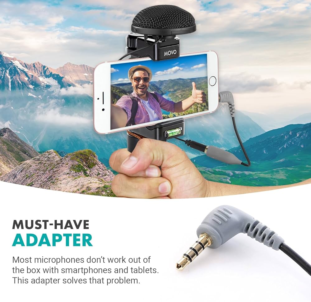 Amazon.com: Movo MC3 3.5mm TRS to TRRS Adapter - Microphone