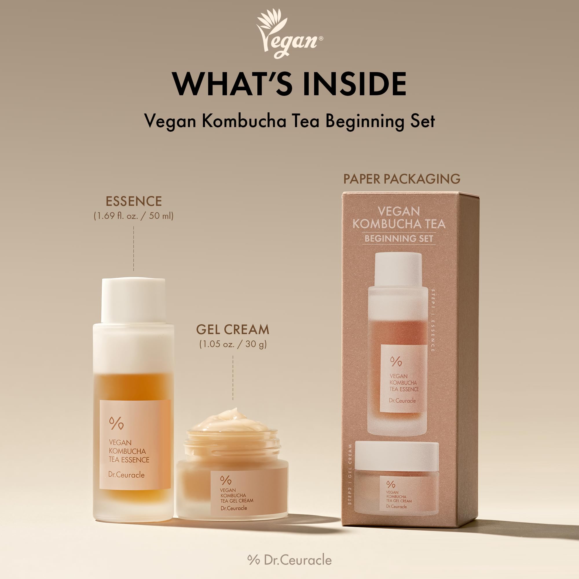 Amazon.com : Dr.Ceuracle Vegan Kombucha Tea Essence and Gel Cream