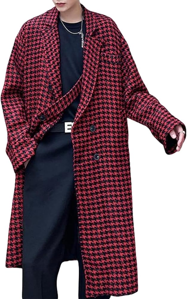 Amazon | [ODOKAY] チェスターコート メンズ チェック柄 グレン