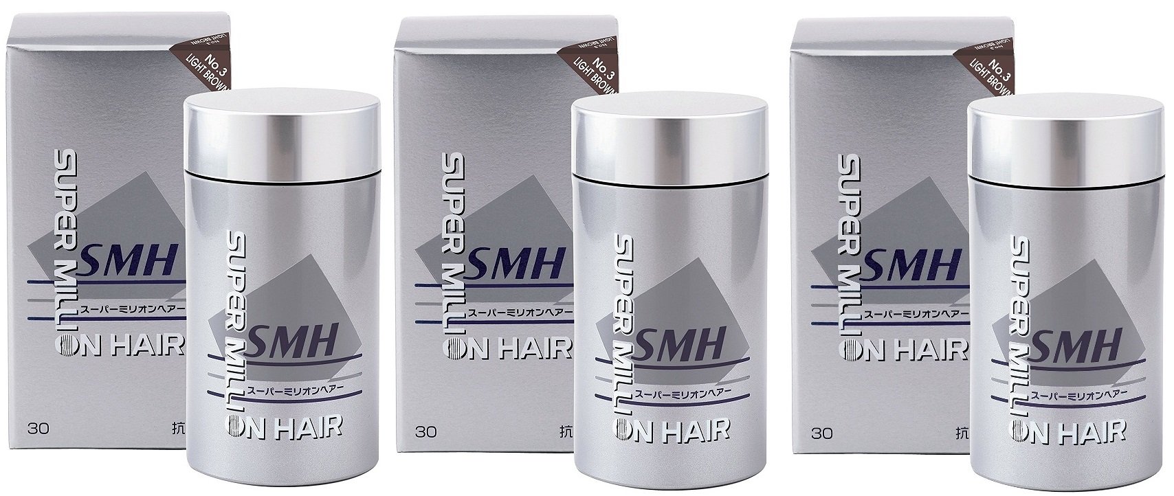 Amazon | スーパーミリオンヘアー 30g No.3 ライトブラウン 3点セット