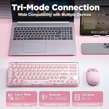 Amazon.com: YUNZII X71 Wireless Hot Swappable Transparent