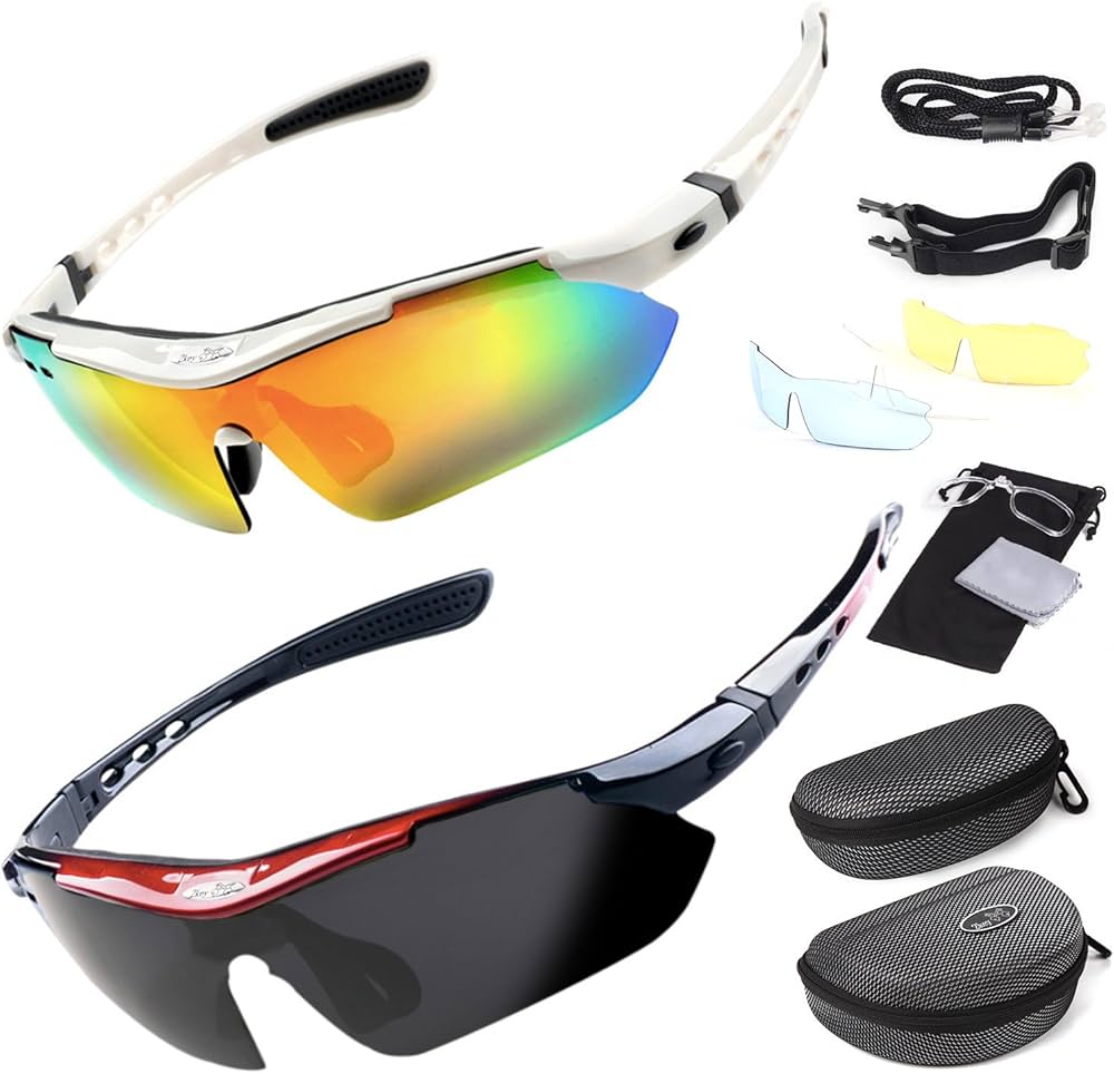 Amazon | 2key 偏光レンズ スポーツサングラス サングラス2本 ケース2