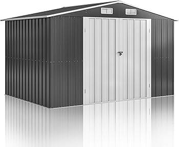 Amazon.com : DAUSOLA 10x8 FT Outdoor Storage Shed, Metal Garden