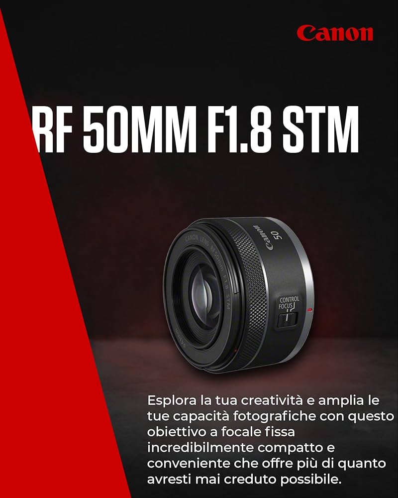 Canon 50mm F1.8 STM RF Lens - Compact Lightweight Camera Lens for