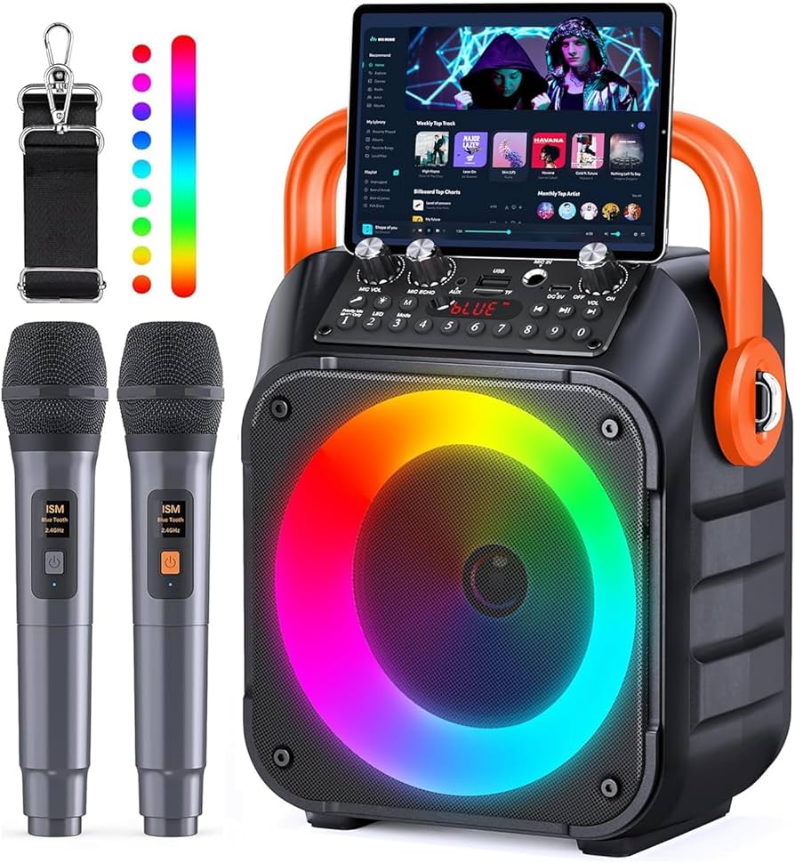 Amazon | カラオケセット 拡声器 スピーカーセット 家庭用 ワイヤレス